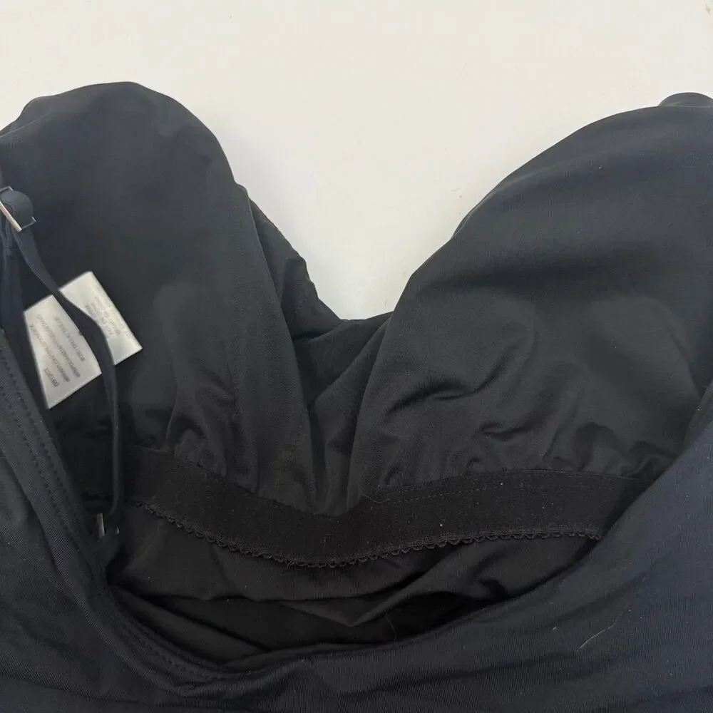 DKNY Scoop Neck One Piece 8 Navy Blue Adjustable Strap Swimsuit EUC B4 - Picture 3 of 4